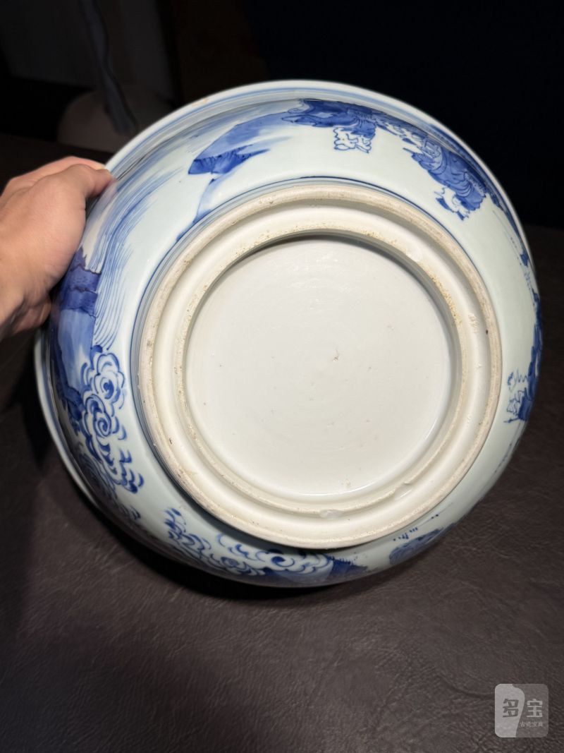 清康熙 青花“八仙过海”图大碗 - 图20